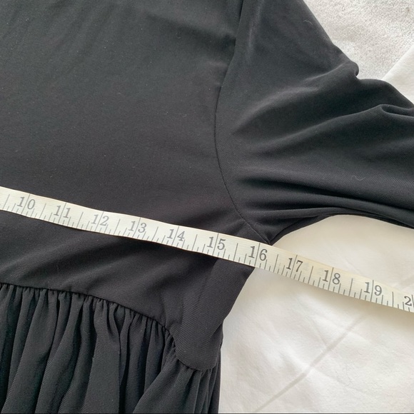 Nasty Gal Tiered Long Sleeve Top Size 6 Black - Picture 6 of 7